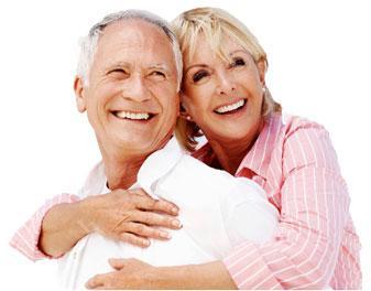 Happy Older Couple embraced