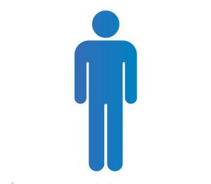 blue outline of a male