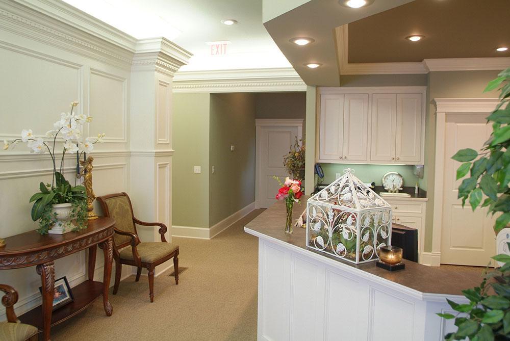 reception desk and hallway